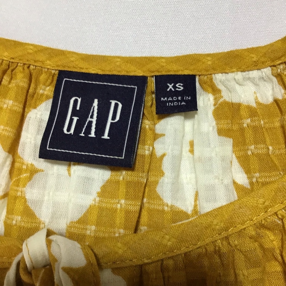 GAP Women's Mustard Floral Blouse - Picture 4 of 8